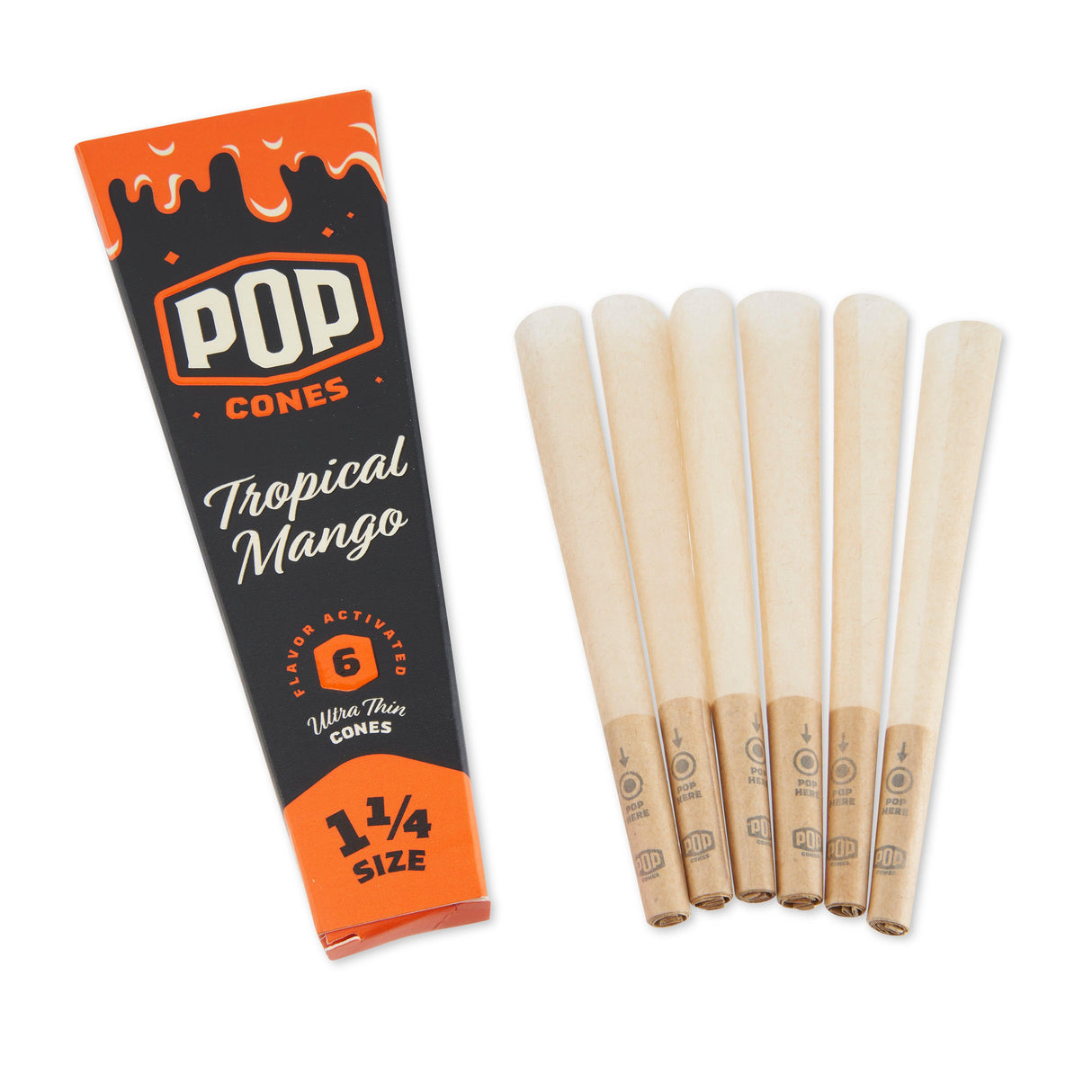 Pop Cones 1 ¼ Size 6pk Pre-Rolled Cones with Flavor Tip - Mixed Bundle 4PK