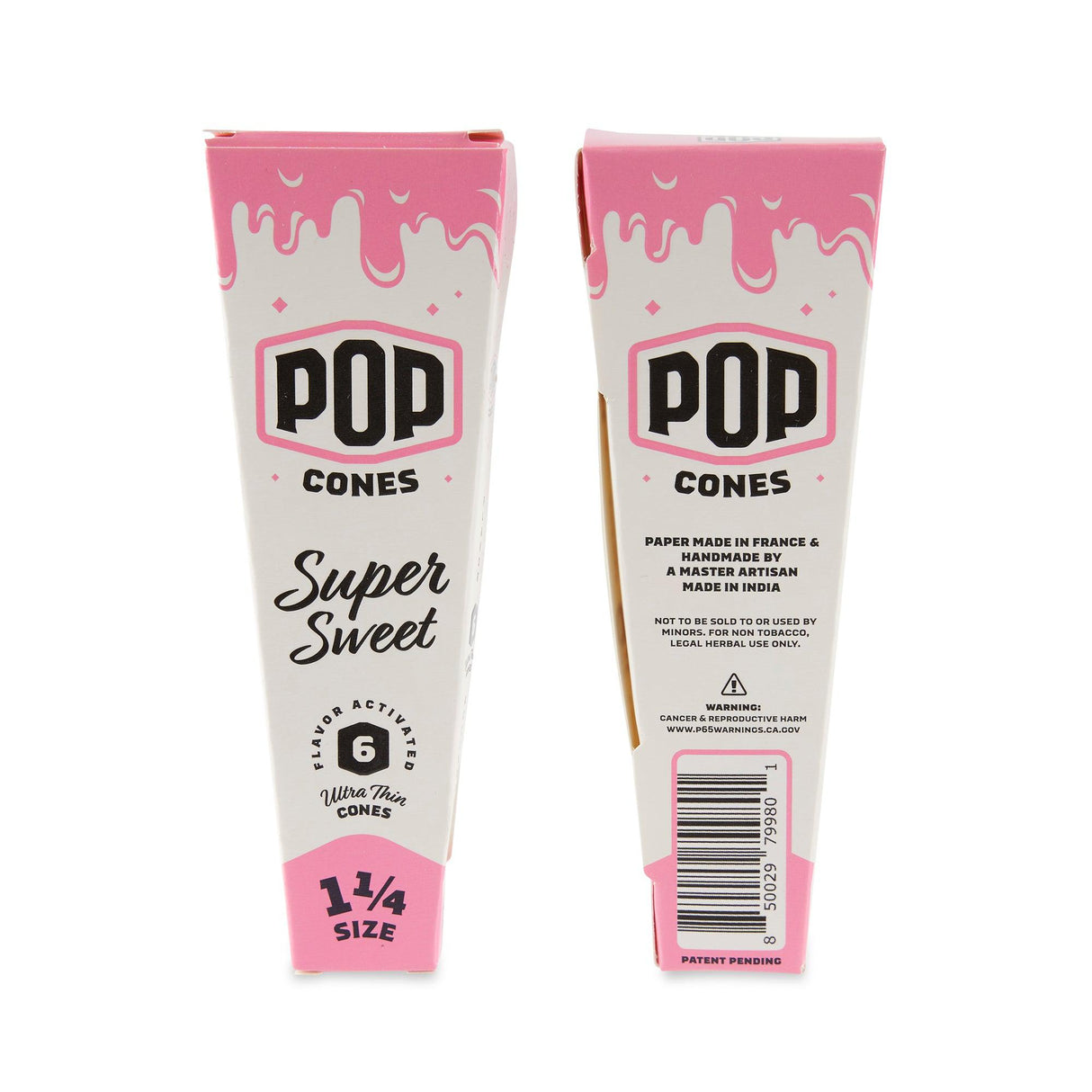 Pop Cones 1 ¼ Size Ultra Thin 6pk Cones - 24ct Display