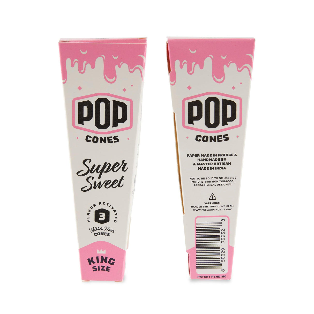 Pop Cones King Size Ultra Thin 3pk Cones - 24ct Display