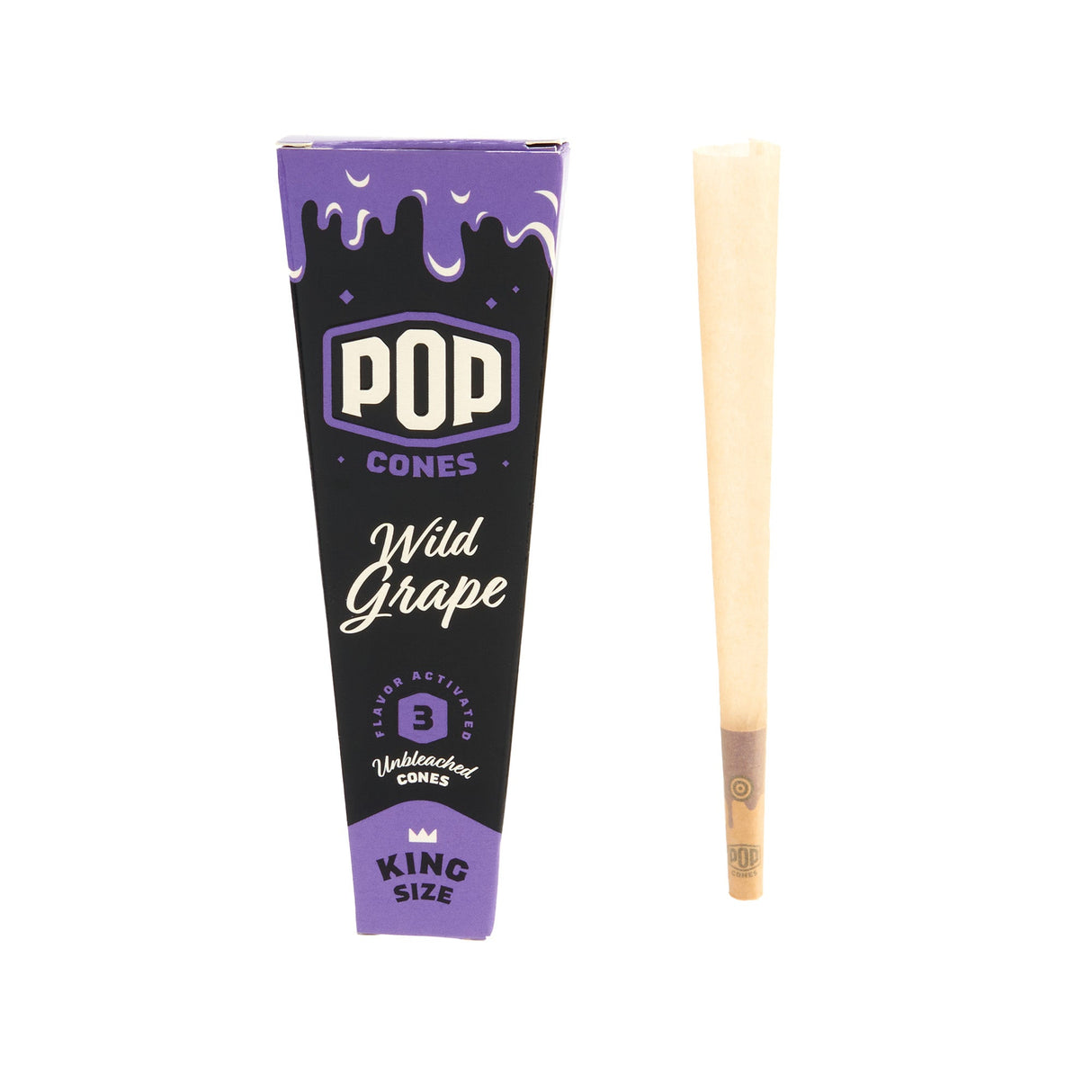 Pop Cones King Size Unbleached 3pk Cones - 24ct Display
