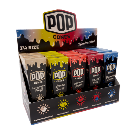 Pop Cones Unbleached Assorted Flavor Cones – 25ct Display