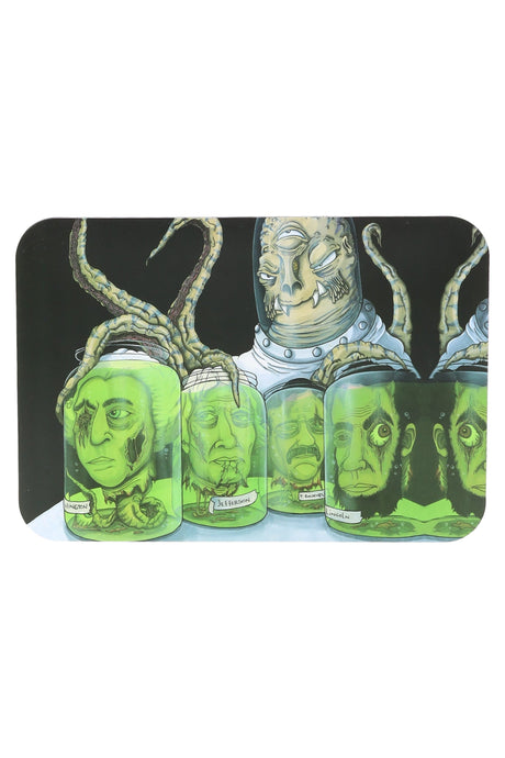 Small Art Metal Rolling Tray with Magnetic Lid – 7″ × 5″ – Select Design