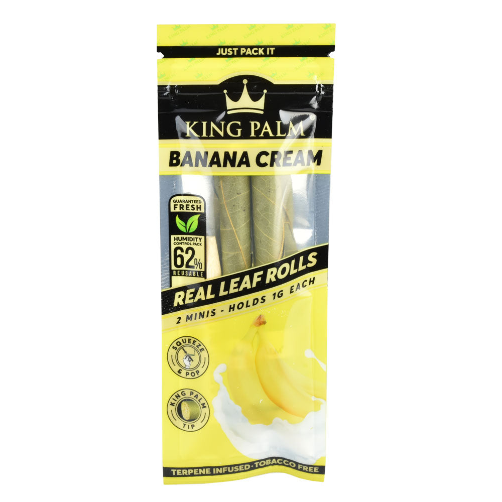 King Palms Hand Rolled Leaf Mini 2pk in Banana Cream Flavor Front View