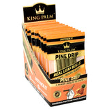 King Palm Wrap Pouches display with 5-pack mini Pine Drip flavor, humidity control feature
