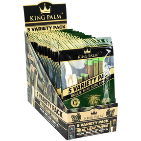 King Palm Hand Rolled Leaf 5 Variety Pack Display with 15 Pieces, Front View