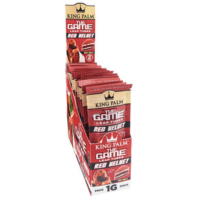 King Palm The Game Hand Rolled Leaf Mini 2-pack in Red Velvet displayed in a 20pc box