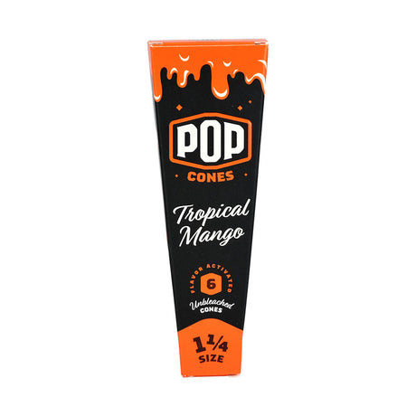 POP Cones Tropical Mango Flavor Unbleached Rolling Papers Front View