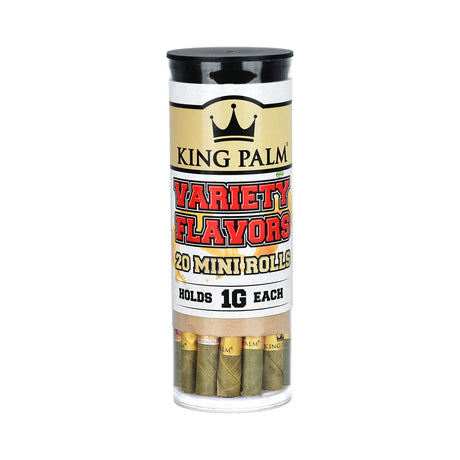 King Palm Mini Rolls 20-Pack with Assorted Flavors and Pre-Installed Filters, Front View