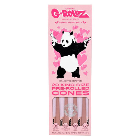 G-ROLLZ x Banksy's Graffiti King Size Pre-Rolled Cones, 20 Pack, Light Pink