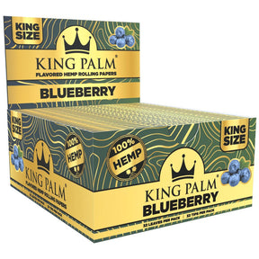King Palm King Size Flavored Hemp Rolling Papers in Blueberry, 32 Sheets per Pack, 22pk Display