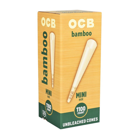 OCB Bamboo Mini Size Rolling Cones 1100CT Box Front View on White Background