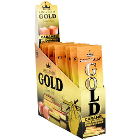 King Palm 24K Gold King Size Cones in Caramel flavor display box front view