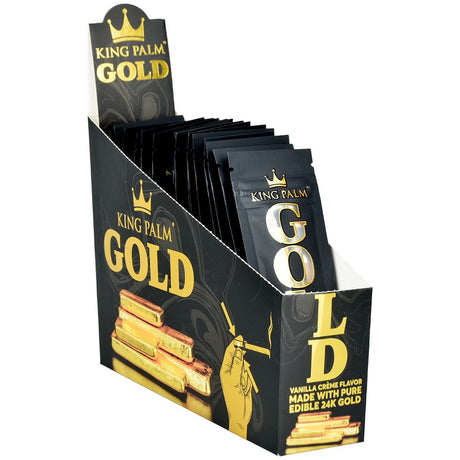 King Palm 24K Gold Cones display box with Vanilla Creme flavor packets