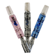 DynaVap BB3 Vaporizers in Pink, Clear, and Blue Glass Variants - Front View