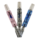 DynaVap BB3 Vaporizers in Pink, Clear, and Blue Glass Variants - Front View