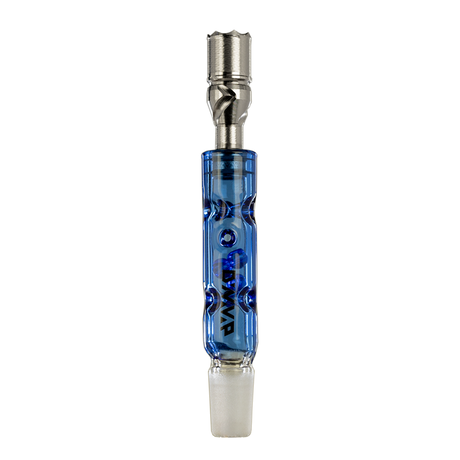 DynaVap BB3 vaporizer with blue glass body and stainless steel cap, front view on white background