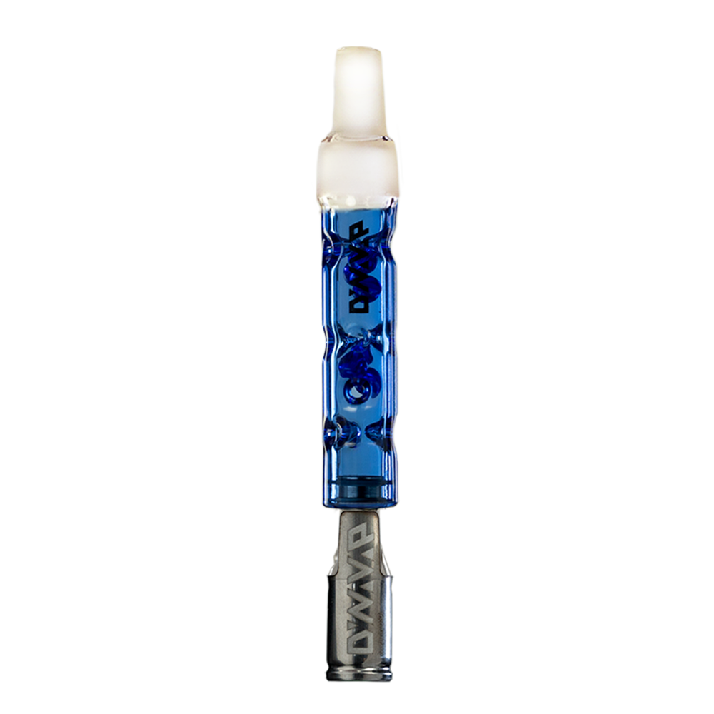 DynaVap BB6 Blue Vaporizer - Front View with Glass Body and Stainless Steel Tip