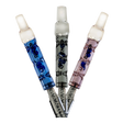 DynaVap BB6 Vaporizers in blue, silver, and rose colors, front view on white background