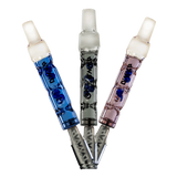 DynaVap BB6 Vaporizers in blue, silver, and rose colors, front view on white background