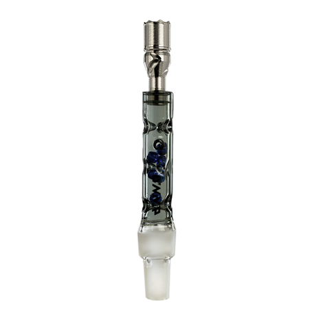 DynaVap BB6 vaporizer with blue glass beads, front view on seamless white background