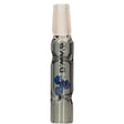 DynaVap BB3 grey glass stem showing three blue diffusion beads and divots inside the tapered midsection