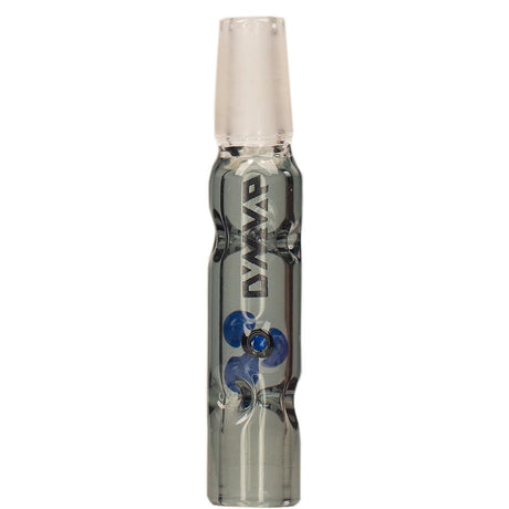 DynaVap BB3 grey glass stem showing three blue diffusion beads and divots inside the tapered midsection
