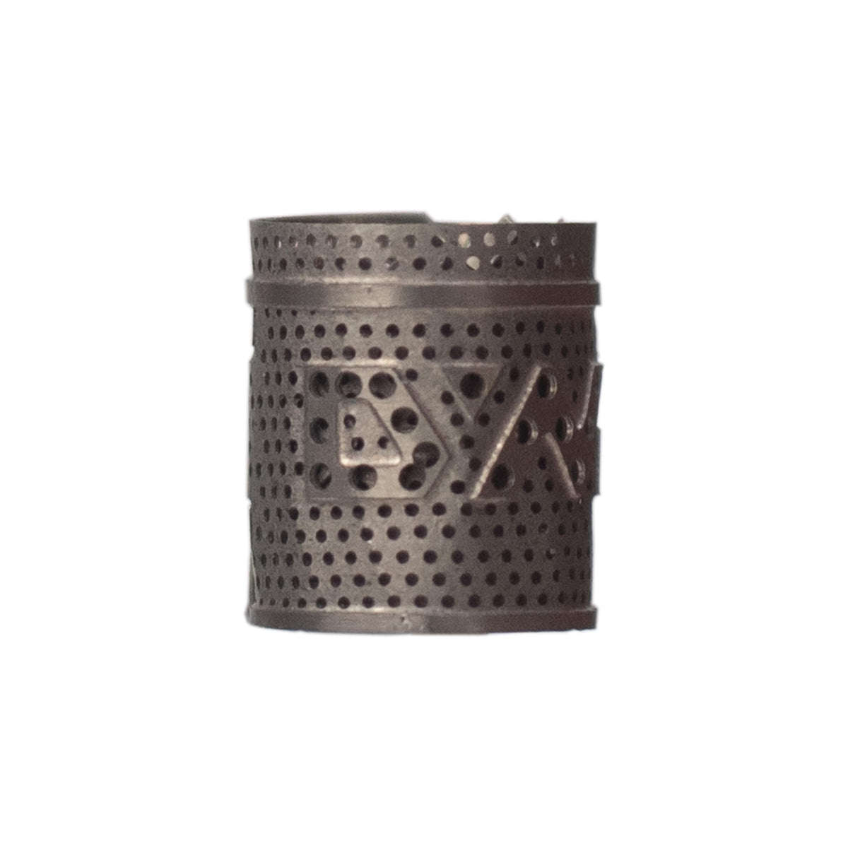 DynaVap DynaCoil titanium concentrate adapter shown standing upright to highlight its coil detail
