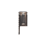 DynaVap Captive Cap replacement part shown in vertical orientation, close up side view of the notch and cap seam.