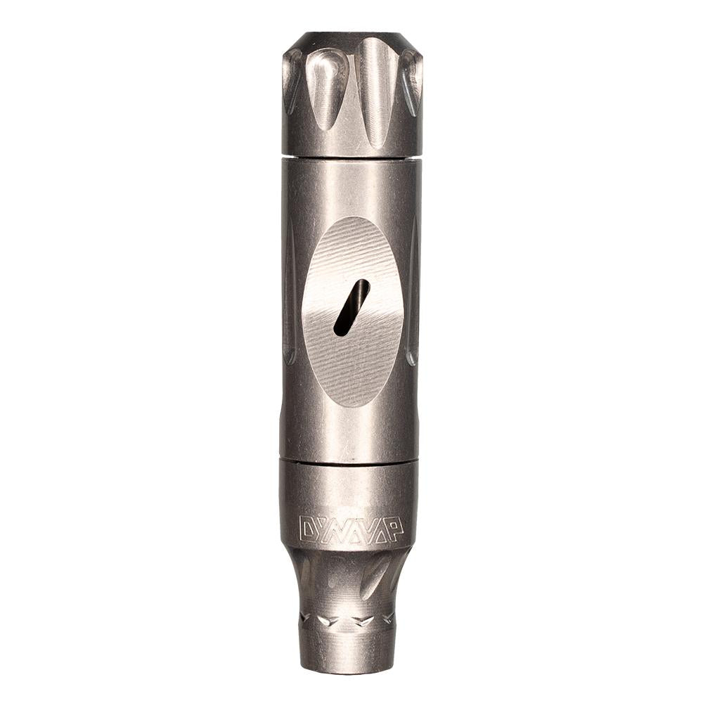 Close up of the titanium body on the DynaVap VonG (i), showing the rotating sleeve used to adjust airflow.