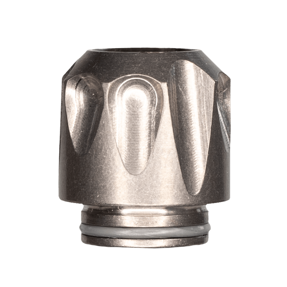 DynaVap The VonG (i): Titanium vaporizer cap front view on seamless background