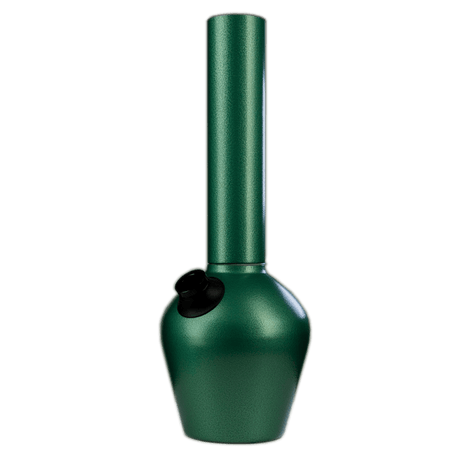 DynaVap Chill Steel Pipe in Green, 14mm Borosilicate Glass, Front View on Seamless White Background