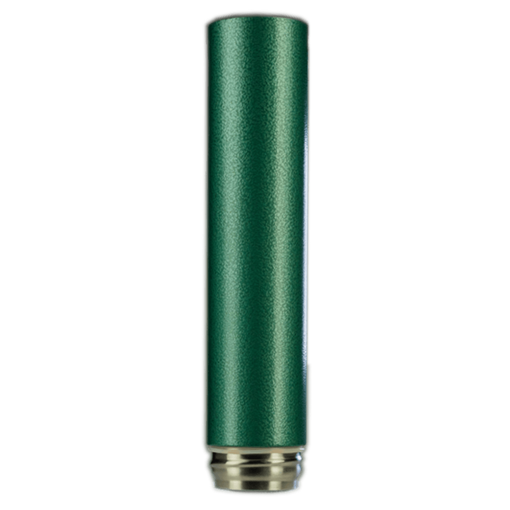 DynaVap Chill Steel Pipe in green, 14mm borosilicate glass, front view on white background