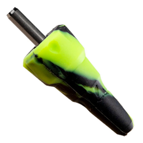 DynaVap Bonger in Black and Green shown with the stainless steel condenser installed in the stem.