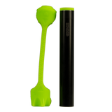 DynaVap SlingStash in green and black, front view - portable vaporizer storage with scoop tool