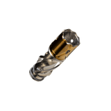 Second horizontal product photo of the DynaVap Helix Titanium Tip, showing the triple helix fins along the tip's length.