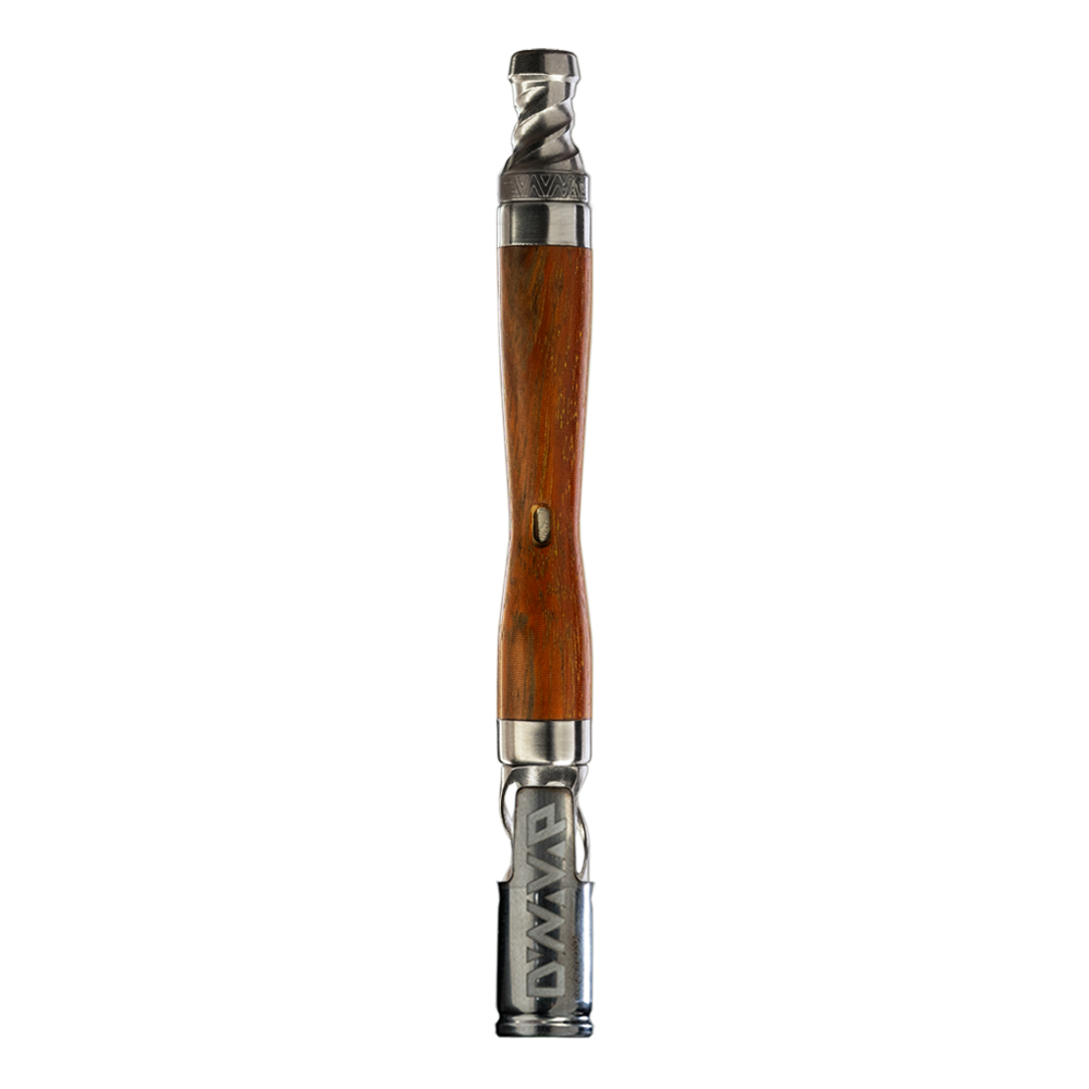 DynaVap WoodWynd Ipe vertical product photo, isolated on transparent background showing the Ipe wood grain.