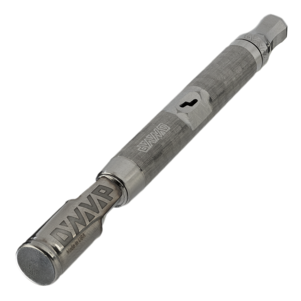 DynaVap The M 7 XL vaporizer laid horizontally on a transparent background, showing the full device length.