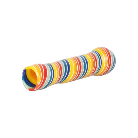 Rainbow Spirals Glass Chillum | 3.5"