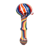 Rainbow Stripes Glass Spoon Pipe | 5"