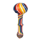 Rainbow Stripes Glass Spoon Pipe | 5"