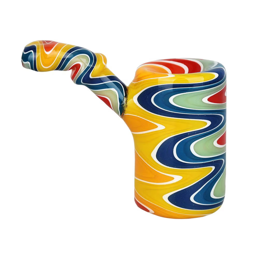 Rainbow Wig Wag Glass Sherlock Pipe | 3.25"