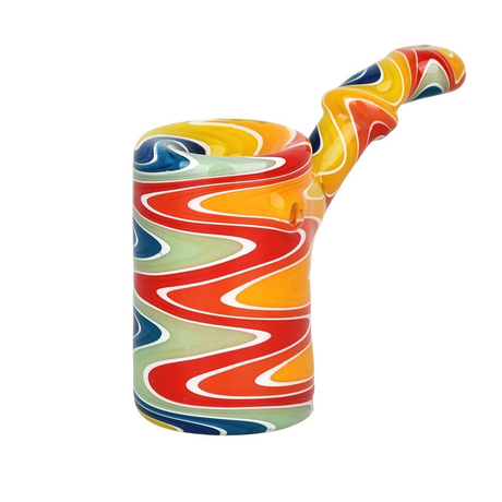 Rainbow Wig Wag Glass Sherlock Pipe | 3.25"