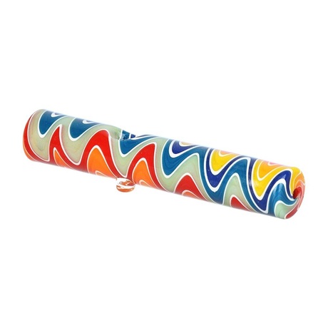 Rainbow Wig Wag Glass Steamroller Pipe | 5"