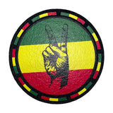 East Coasters 8 inch Rasta Peace Dab Mat, vibrant circular design with peace sign