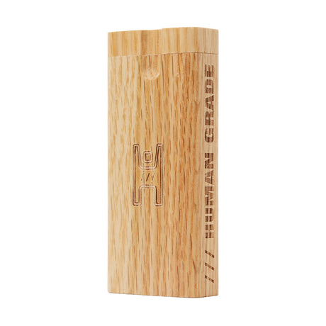 Human Grade Red Oak Wooden Dugout - Front View with Engraved Logo