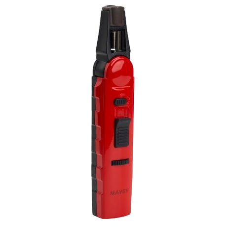 Maven Torch Model 7 Red Adjustable Pen Torch with Windproof Jet Flame and Safety Lock