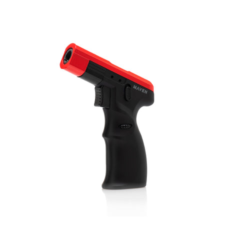 Maven Torch Model K in Red/Black - Handheld Windproof Torch with Adjustable Flame, Side View
