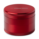 Human Grade Grinder 1B (2.5") in Red, 4-Part Durable Aluminum, Front View on White Background