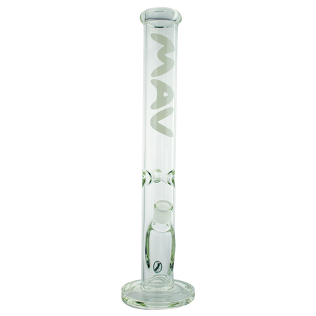 MAV Glass 18" Classic Straight Bong in Borosilicate, Front View on White Background