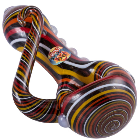 Crush Eye Candy Crayon Tusk Hand Pipe in Dark Rainbow, Carbureted Glass, Side View